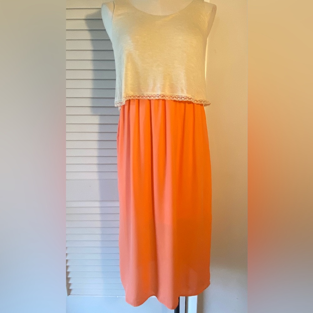 NWT- Peach And Oatmeal “Xhileration” Maxi Dress- Size XS